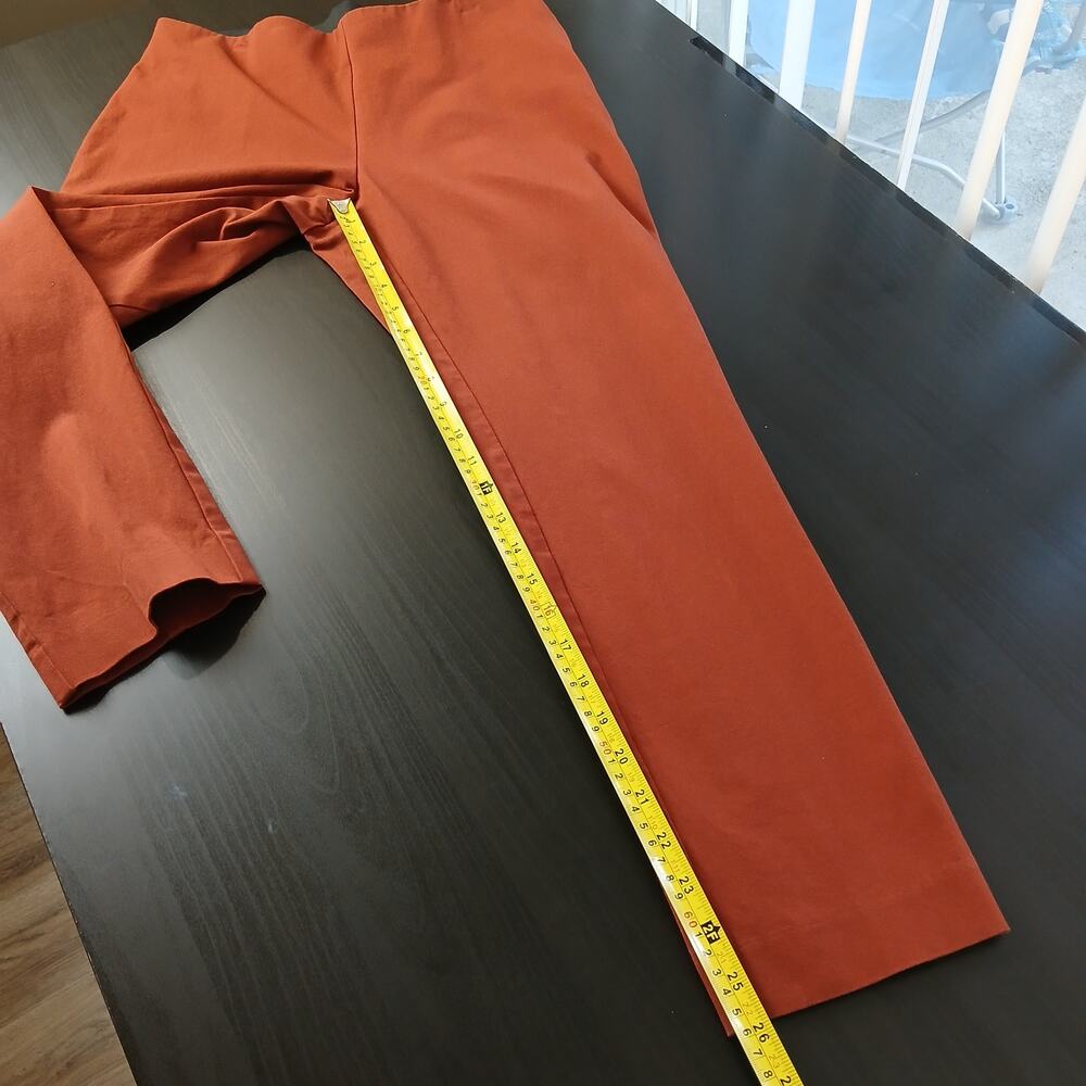 A New Day Slim Straight Leg Pintuck Ankle Pants 8 red-orange stretch high waist - Picture 11 of 14